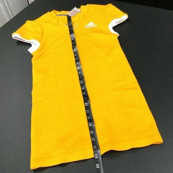 NWT Adidas Mens Yellow Cap Sleeve Slim Football Jersey Top Size Large - Picture 4 of 9